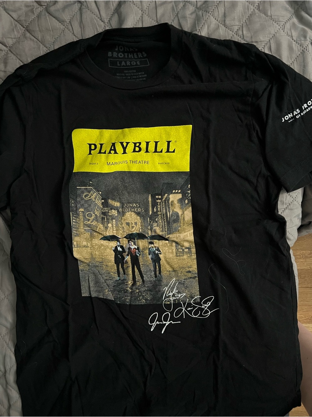 Jonas Brothers Black Playbill Graphic Tee - Large